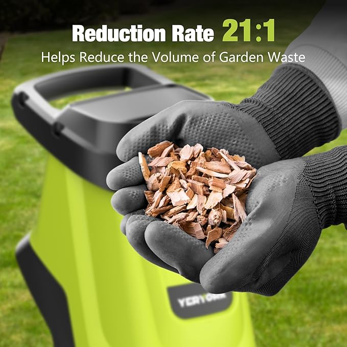 Wood Chipper, 15-Amp 1.8 Cutting Diameter Electric Wood Chipper & Shredder with 50L Collection Bag, Efficient Mulcher for Easy Clean up Ideal for Yard Waste and Branches