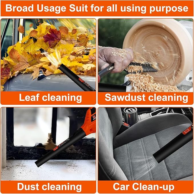 21V Leaf Blower Cordless | Handheld Electric Lightweight Blower with 4.0Ah Rechargeable Battery & Fast Charger | Adjustable Speeds, Portable Design for Lawn, Patio, Yard, Sidewalk Cleaning