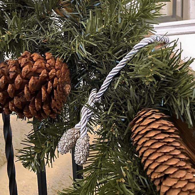 Haute Decor Decorative Twist Ties, 6 Pack, 20 inches (Taupe and White) - Hang Garland, Lights, Decorations