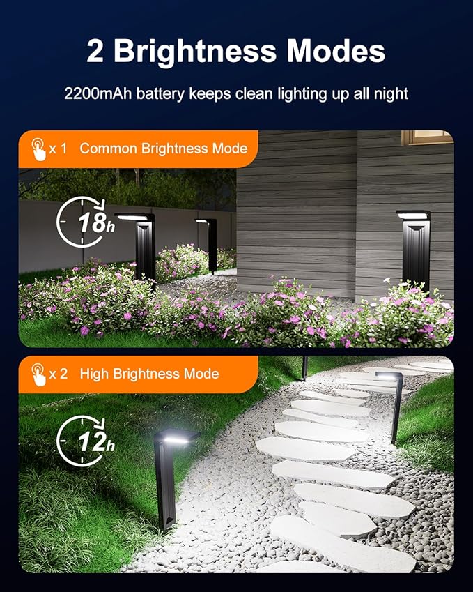 Solar Pathway Lights Outdoor 30 LED Solars Powered Lamp Dusk to Dawn Waterproof for Garden Lighting Outside, Patio, Path, Yard, Walkway, Driveway (Cool White, 6 Pack)