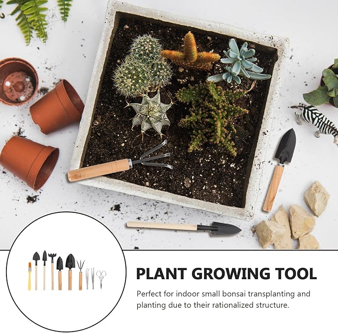 10 Pcs Mini Succulent Planting Tools and Gardening Kit for Transplanting and Caring Bonsai Flowers Compact Plant Growing Tools for Indoor Outdoor Use
