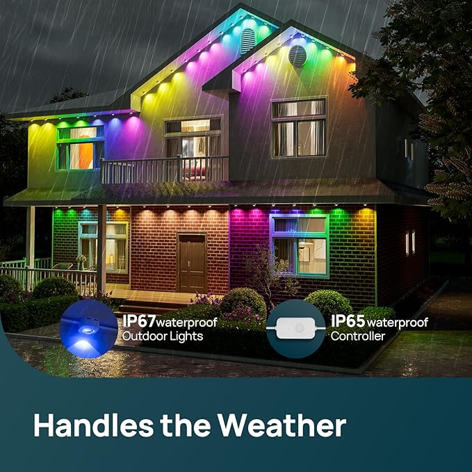 Linkind Permanent Outdoor Lights HP5,Smart AI RGBTW 150ft Christmas Lights, 85 Scenes Modes for Daily Holiday Halloween Decorations,IP67 Waterproof, Compatible with Alexa,Google Assistant