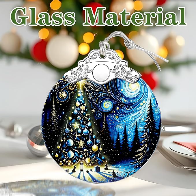 Starry Night Christmas Ornaments – Christmas Tree Decoration, Holiday Decor, Xmas Stocking Stuffers, Gift Idea, Gifts for Art Lover, Coworker, Friend, and Family - Xmas Tree