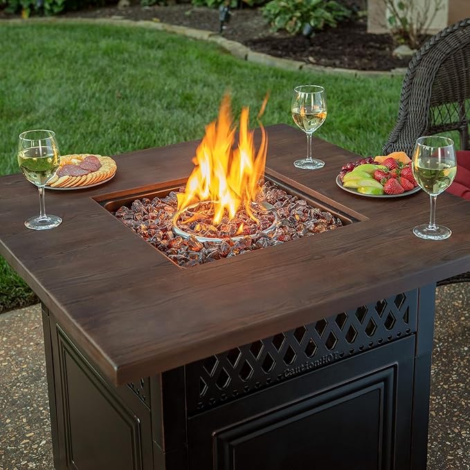 DualHeat by Endless Summer, The Donovan, 38 Square Propane Gas Outdoor Fire Pit Plus Patio Heater