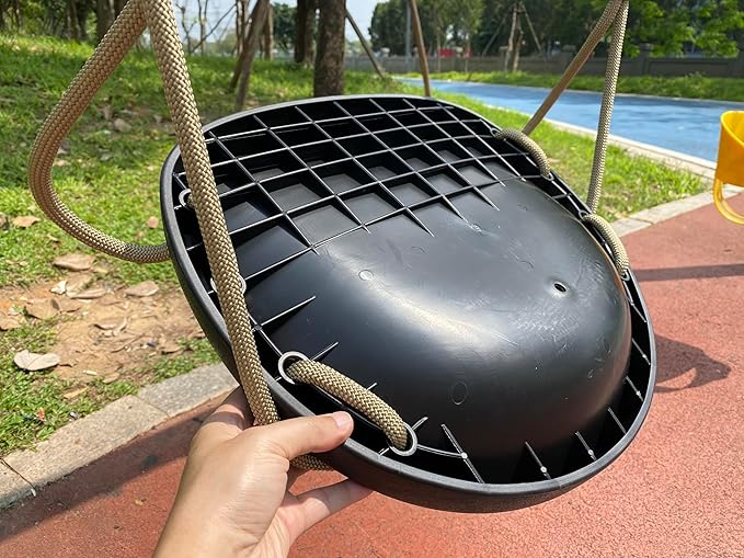 SELEWARE Heavy Duty Swing Seat for Adults Kids Tree Swing with Weather Proof Ropes Swing Set Accessories for Backyard Patio Garden Playground, Height Adjustable Black of 2