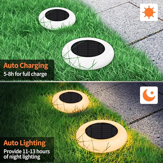intelamp Colorful Solar Lights for Outside, 2 Pack Solar Pathway Lights Outdoor Waterproof, Color Chaning Lighting for Garden, Yard, Patio Decor Landscape Lighting, Solar Power Colorful Garden Light