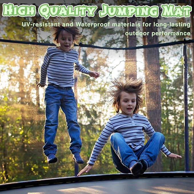 Trampoline Outdoor 14FT with Safety Enclosure Net and Ladder, ASTM Approved Recreational Trampoline for Kids and Adults, Rust-Resistant Frame