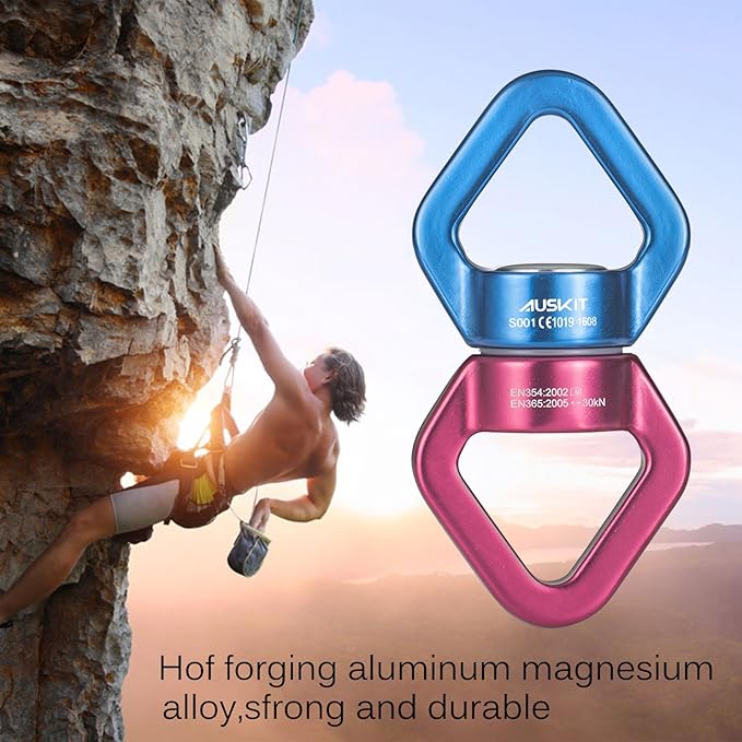 Blue Red Swing Swivel, 30 KN Safest Rotational Device Hanging Accessory