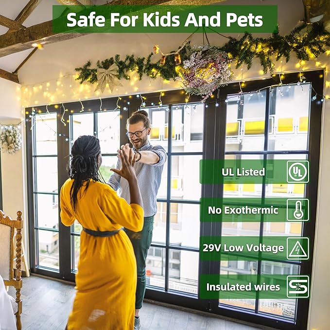 1620 LED 164ft Christmas Icicle Lights Outdoor,8 Modes Fairy Curtain Icicle String Lights with 360 Drops, Twinkly Lights Plug in Timerr Memory for Outdoor Holiday Wedding Party (Warm White)