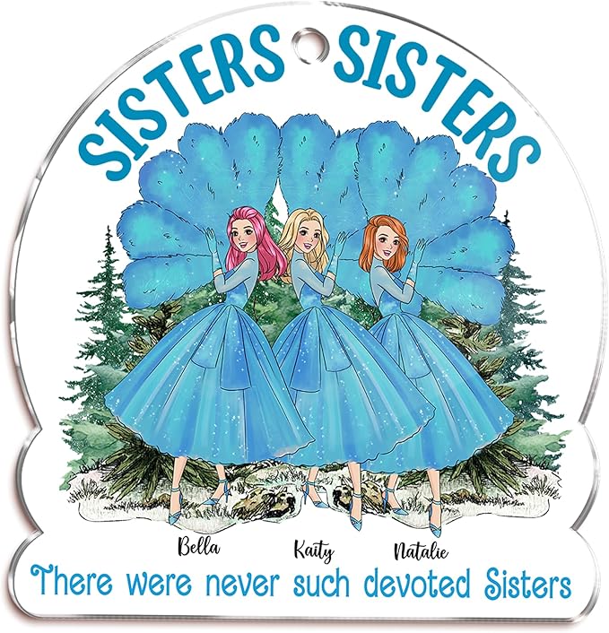 Gossby Personalized Sisters Christmas Ornament - Custom Gift - Christmas Friend Decoration - There were Never Such Devoted Sisters - 3 Sisters