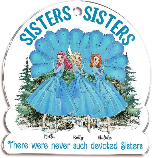Gossby Personalized Sisters Christmas Ornament - Custom Gift - Christmas Friend Decoration - There were Never Such Devoted Sisters - 3 Sisters
