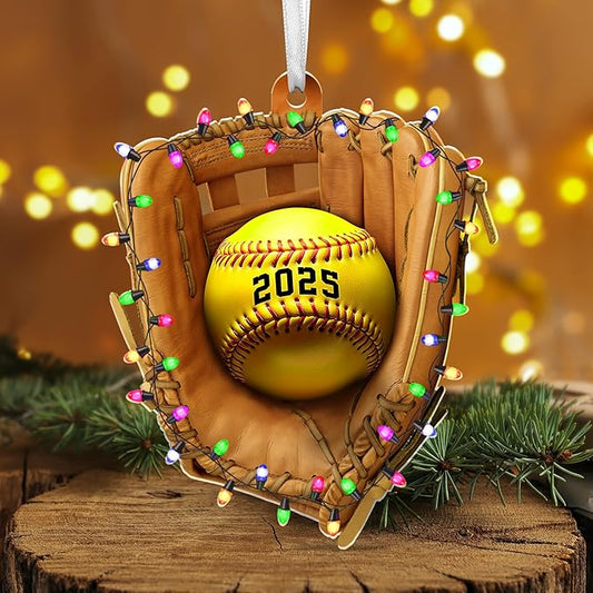 FLAGWIX Christmas Softball Gifts for Girls 8-12, Softball Ornament - 2D Acrylic Ornaments 2025 for Christmas Tree Decorations - Gifts for Sporty Girls, Coach, Sports Ornament Decor