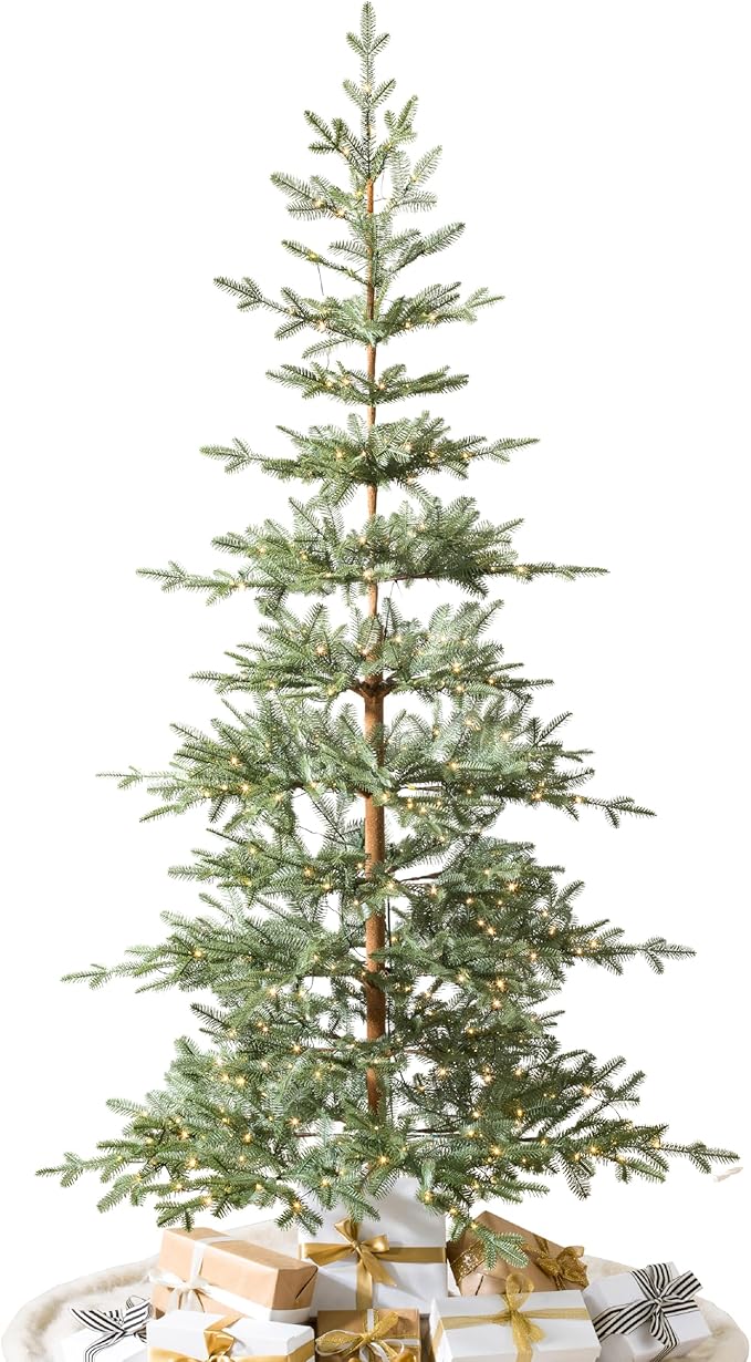 Balsam Hill 9ft Pre-Lit Alpine Balsam Fir - Sparse Artificial Christmas Tree with 600 Clear LED Fairy Lights, Pre-Fluffed Memory Wire Branches & Easy Plug Technology for Statement Spaces