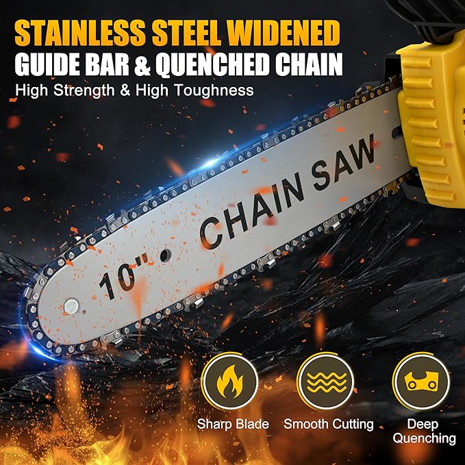 8 Inch/ 10 Inch Electric Pole Saws for Tree Trimming & Mini Chainsaw 4-IN-1, Cordless Pole Saw Battery Powered, Chain Saw with Extension Pole, Total Reach of Max 15ft, Limb Branch Cutter Pruner