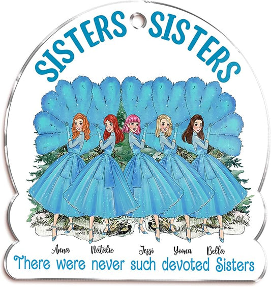 Gossby Personalized Sisters Christmas Ornament - Custom Gift - Christmas Friend Gift - Decorations - There were Never Such Devoted Sisters - 5 Sisters