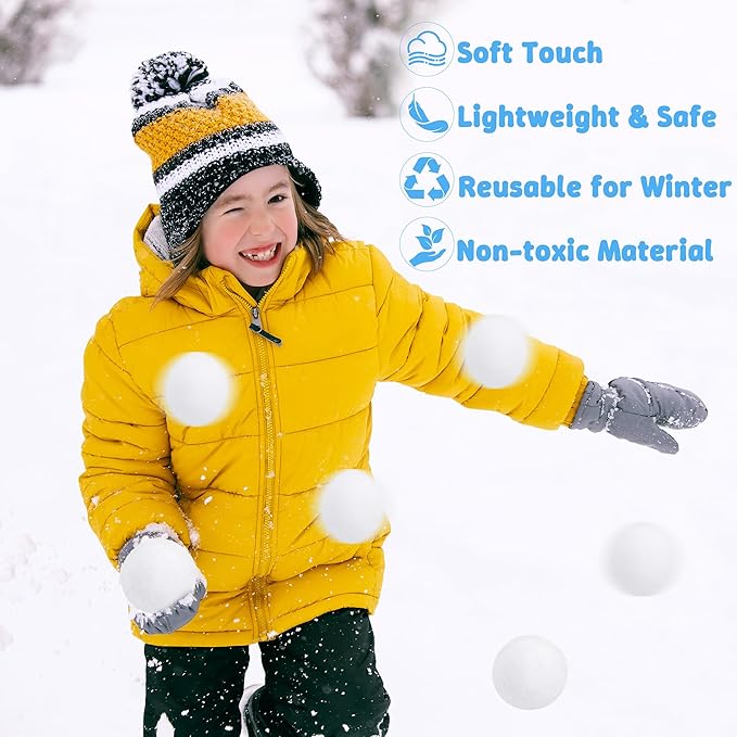 Luces 100 PCS Indoor Snow Balls Fight Set, Artificial Snow Ball, Soft Winter White Balls for Toss Game Outdoor Indoor, DIY Accessories Xmas Tree Decorations