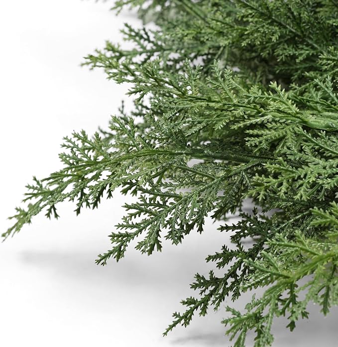 Lush Christmas Wreaths for Front Door Christmas Decorations 24 inch Real Touch Faux Cedar Wreath Winter Wreath Large Green Wreaths for Windows Outdoor Indoor Walls Home Xmas Holiday Decor