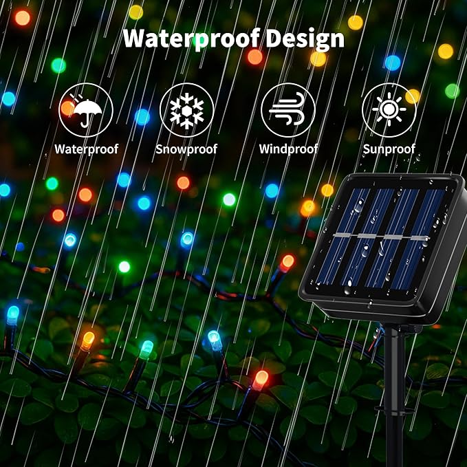 Solar String Lights Outdoor, 4Pack 480 LED Solar Christmas Lights, 160FT Solar Twinkle Light Outdoor Waterproof with 8 Modes for Christmas Tree Wedding Garden Patio Yard Decorations(Multicolor)