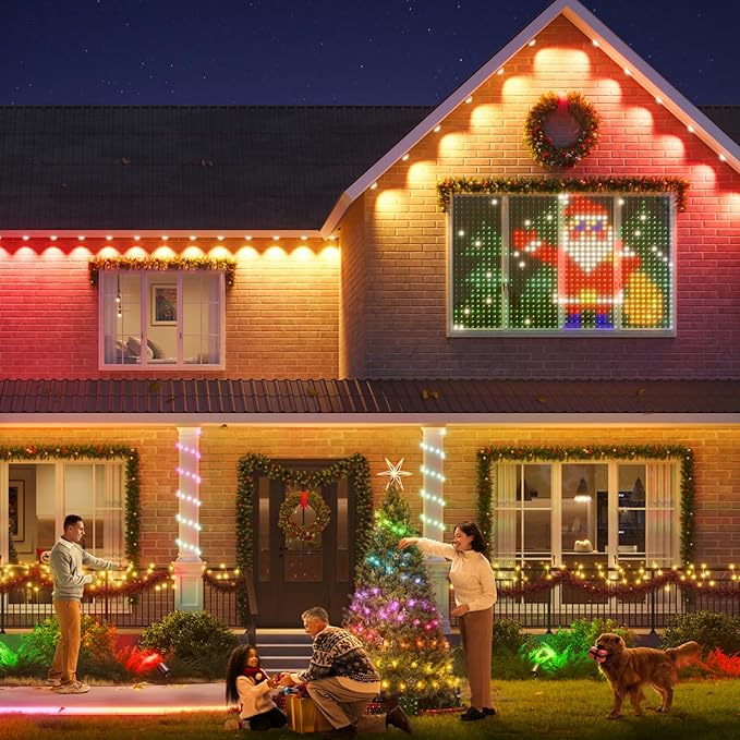 Permanent Outdoor RGB Lights with IP67 Waterproof, Smart Outdoor String Lights Remote Control, Eaves Lights with App, Daily and Accent Lighting for Halloween,Christmas Decor (100ft)