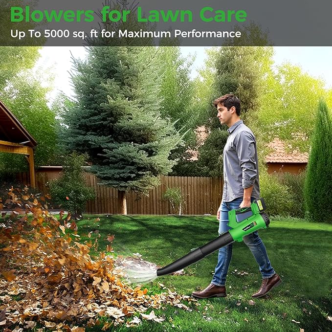 Cordless Leaf Blower with 2¡¿ 6.0Ah Batteries and Charger, 540CFM/170MPH Battery Powered Leaf Blower, 6 Speeds, Lightweight Electric Leaf Blowers for Lawn Care, Patio, Dust and Leaves Cleaning 2025