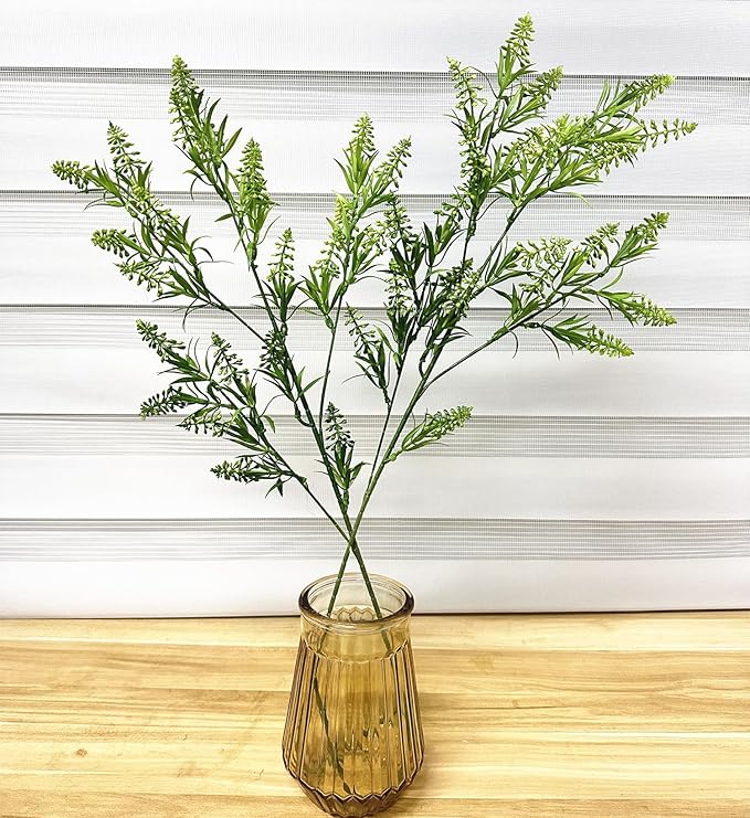 CATTREE Fake Plants Lavender Plastic Flowers Tall 31 Inch, Artificial Plant Faux Flower Bundle Indoor Decor Outdoor Wedding Bouquet Kitchen Table Centerpieces Arrangements Christmas Decorations 2 Pack