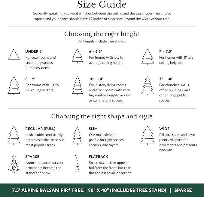 Balsam Hill 9ft Pre-Lit Alpine Balsam Fir - Sparse Artificial Christmas Tree with 600 Clear LED Fairy Lights, Pre-Fluffed Memory Wire Branches & Easy Plug Technology for Statement Spaces