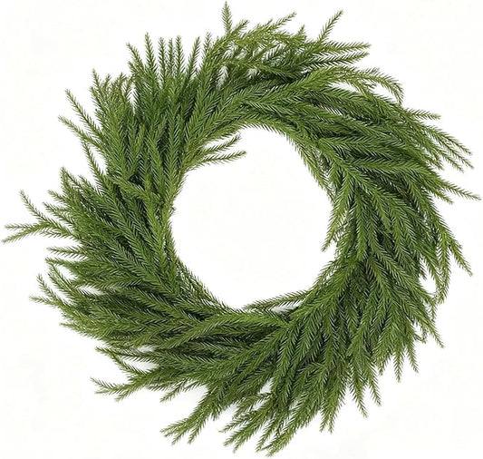 6FT Norfolk Pine Garland, Realistic Touch Winter Xmas Garland, Christmas Decorations Indoor Outdoor, Artificial Holiday Decor Faux Greenery for Mantle, Fireplace, Table,Fireplace Mantel (1)