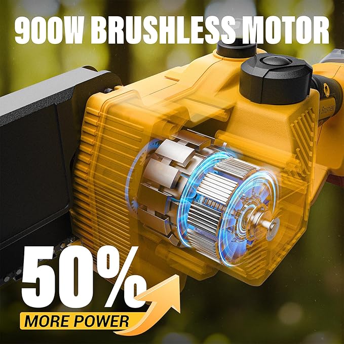 Cordless 8In Chainsaw Compatible with Dewalt 20V MAX Battery, Electric Portable Chain Saw w/ 4.0Ah Battery and Charger, 39Ft/s, Auto Oiler, 900W Brushless Motor, for Tree Trimming, Cutting, Purning