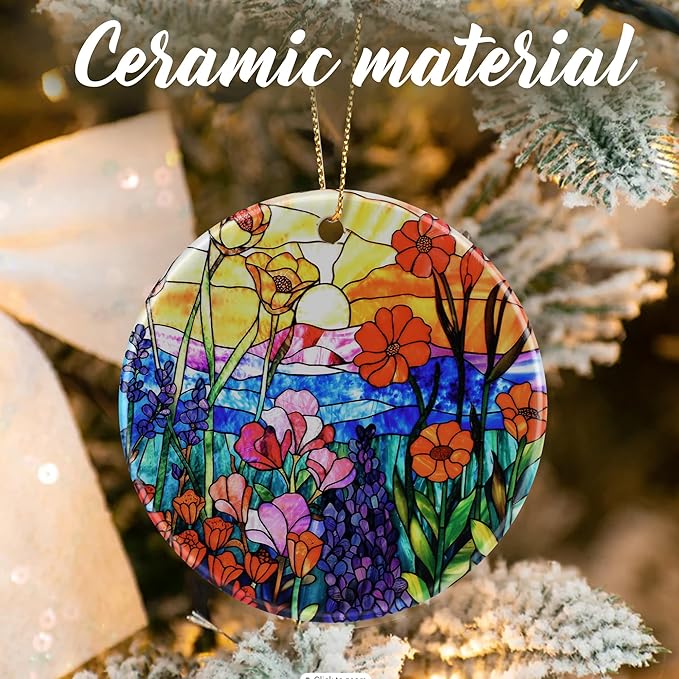 Wildflowers Ornaments, Christmas Ornaments: Christmas Tree Decorations, Holiday Decor, Stocking Stuffers, Gift Ideas, Xmas Gift, Xmas Gifts & Gifts for Women and Flower Lover