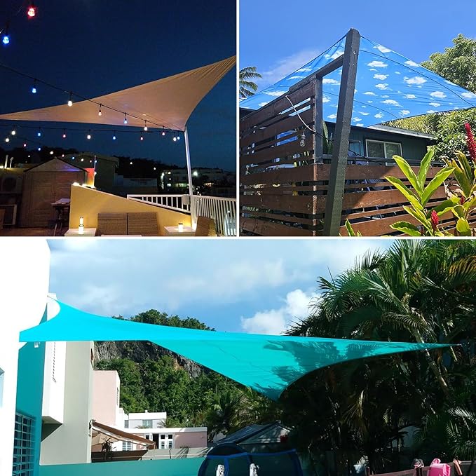 Patio Paradise 12' x 11'10" Sun Shade Sail Waterproof Gray Rectangle Shade Canopy UV Block Tarp Cloth Outdoor Patio Cover for Garden Backyard Deck Awning
