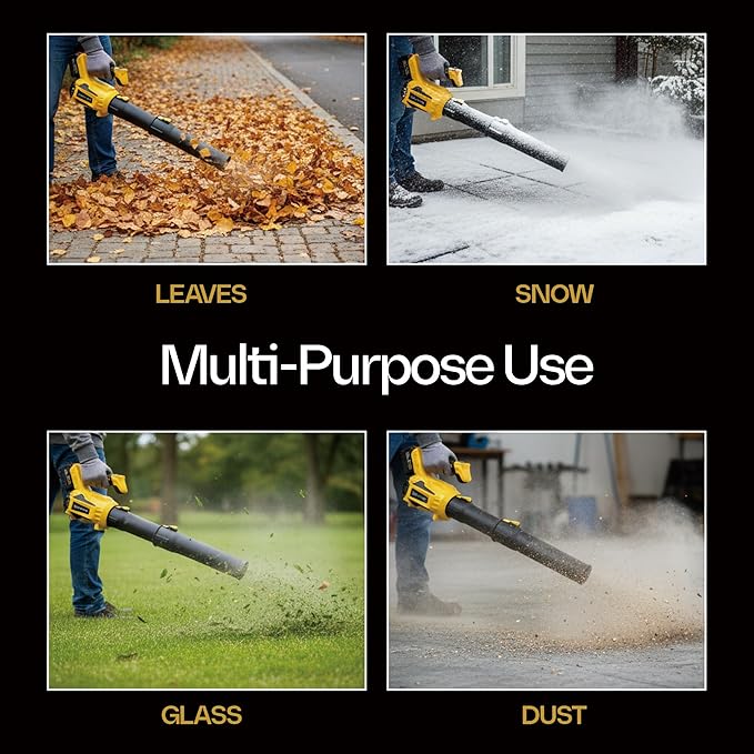 Cordless Leaf Blower, 21V Electric Leaf Blower with 2 Batteries and Fast Charger, 6 Speed Levels, 4.5Ah Battery Powered Blowers for Lawn Care, Yard, Leaves, Dust, Snow