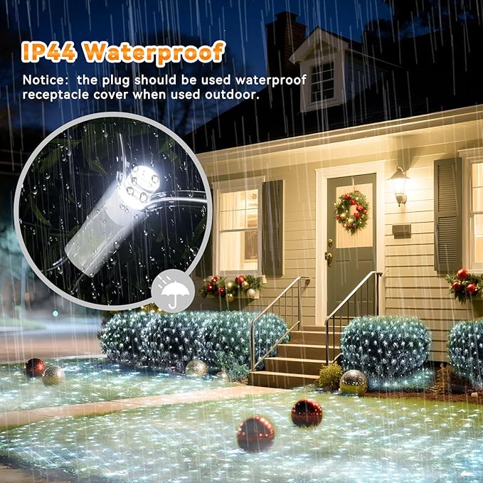LitHome 21ft x 5ft Christmas Net Lights Outdoor, 360 LED Mesh Fairy String Lights with 8 Modes, Connectable Plug in Waterproof Mesh Lights for Bushes,Trees,Garden,Patio,Yard Decorations(White)