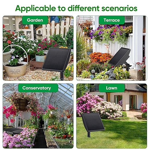 Automatic Plant Waterer Indoor, Drip Irrigation Systems for Potted Plant, Solar Powered Vacation Plant Watering Devices with Battery Alerts and Timer for for Housplants, Garden Irrigation