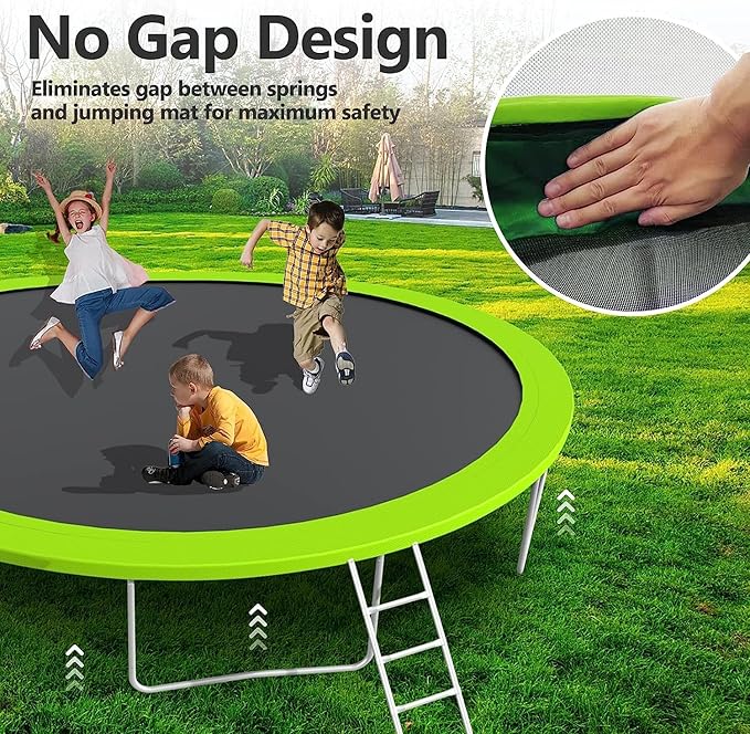 Lyromix Upgraded 16FT 15FT 14FT 12FT 10FT 8FT Trampoline Outdoor with Basketball Hoop and Net, Capacity for 4-6 Kids and Adults