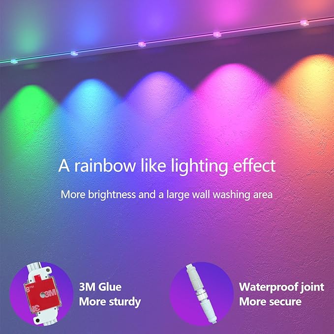 Permanent Outdoor Light,150ft Eave Lights with 120 LEDs, Smart RGB Outdoor LED Lights with Remote, 49 Scene Modes, IP67 Waterproof, Compatible with Alexa & Google Home