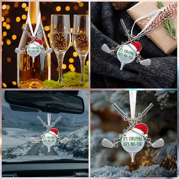 FLAGWIX Christmas Golf Gifts for Men Women - Acrylic Ornaments 2025 Tree Decorations - Golf Ornaments for Christmas Tree, Funny Sports Ornament Gifts for Men Dad Husband