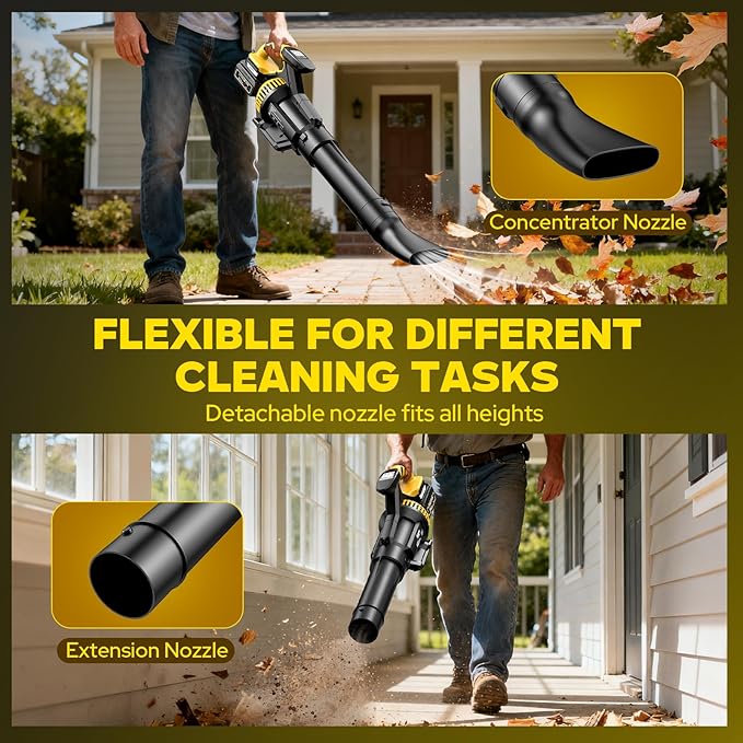 Cordless Leaf Blower Compatible with Dewalt 20V MAX Battery (NO Battery), 710 CFM/180 MPH Brushless Electric Leaf Blower with Shoulder Strap, 3-Speed Modes, Handheld Blowers for Lawn Garden Yard Care