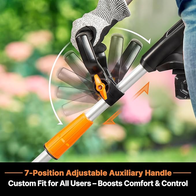 LawnMaster 24V MAX Cordless Tiller Cultivator, Lightweight Electric Garden Tiller, with 1* MAX 24V 4.0ah Battery&Charger, 4* Blade, 9In Tilling Width & 7In Depth for Weeding, Gardening & Cultivation