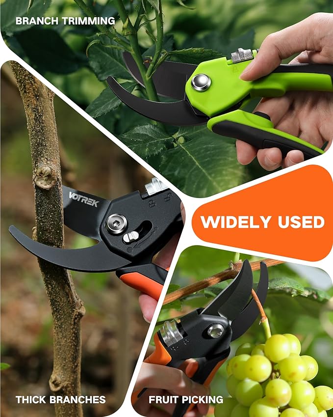 8.5 Pruning Shears for Gardening, ¡¼Unique Stepless Handle Opening¡½Professional Bypass Garden Clipper for All Hands, SK5 Steel Blades, Heavy Duty Ergonomic Plant Pruners for Branch
