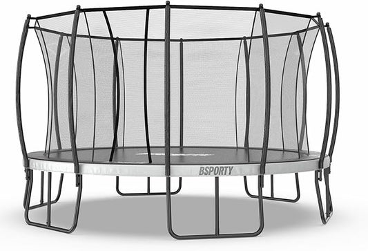Trampoline Outdoor 10FT 14FT 16FT with Enclosure, 6 Reinforced U-Shaped Legs with Center Support, ASTM Approved, Recreational Trampoline for Kids and Adults