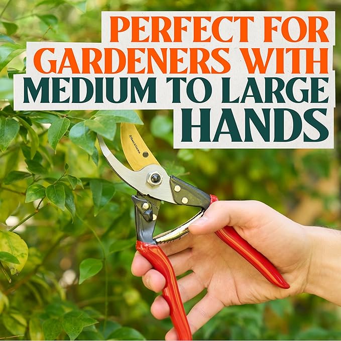 Haus & Garten ForgedPRO 8.75 Heavy Duty Professional Titanium Bypass Pruning Shears - Use As Pruners, Garden Shears, Handheld Pruning Shears For Gardening, Clippers, Garden Scissors, Pruner Tool