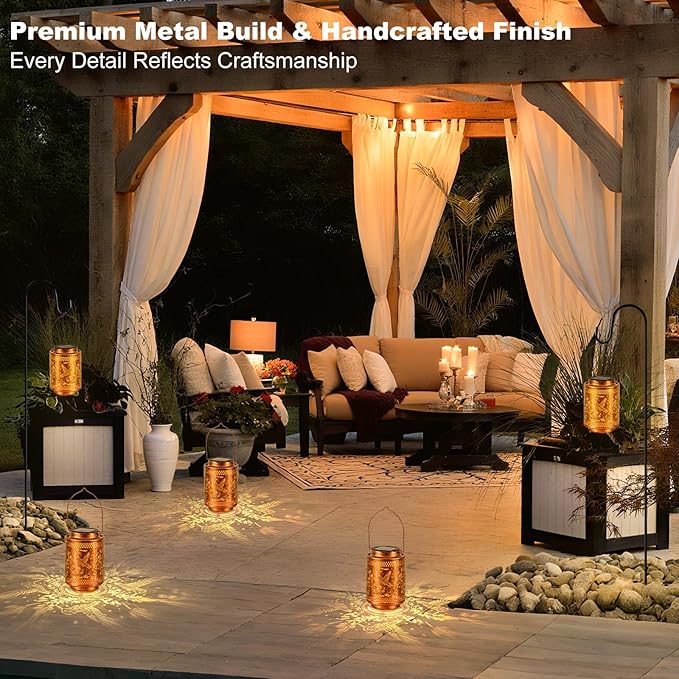 2 Pack Hummingbird Solar Lanterns, Gifts for Mom, Grandma, Outdoor Waterproof Hanging Garden Decor for Patio, Yard