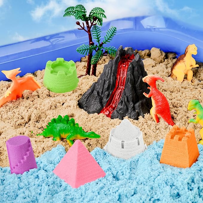 FlexiSand 11 Lbs Moldable Self-Sticking Sand,Never Dries Out-Fun for 3 Years and up Kids Bulk Refill for Sensory Sand Box Toys,Ideal for Shaping, Squeezing, Scooping and Rolling(5 Light Colors)