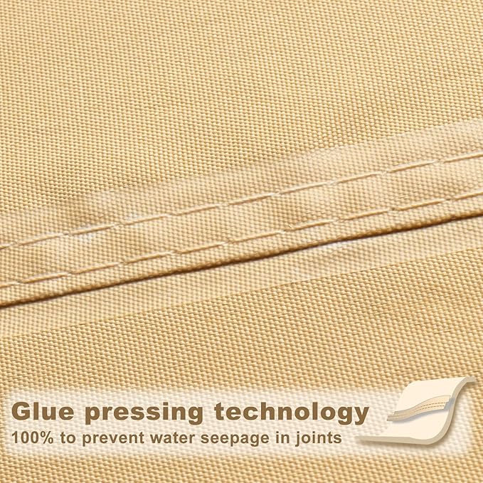 SUNNY GUARD Waterproof Sun Shade Sail 10' x 12' Sand Rectangle UV Block Sunshade for Backyard Yard Deck Patio Garden Outdoor Activities and Facility(Customized)