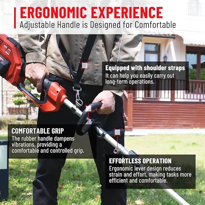 String Trimmer Cordless, 58V 15 Brushless Weed Wacker with Rapid Reload and Bump Feed, 3-Speed String Trimmer Lawn Edger, Electric Weed Eater for Weeds and Grass, 4.0Ah Battery and Charger