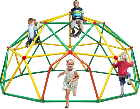 Zupapa 10FT Climbing Dome, Outdoor 10FT Geometric Dome Climber for Kids 3-10 Supporting 1000 lbs, Easy Assembly Playground Jungle Gym Backyard Play Equipment
