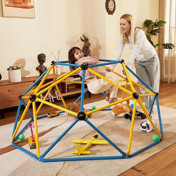 Zupapa Experience Ultimate Fun with The 2025 Upgraded Decagonal Geo Dome Climber - Supports 750LBS and Easy Assembly for Kids (Blue, 6FT)