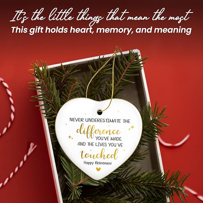 OASSIE Christmas Retirement Gifts for Woman Men - 2025 Ceramic Christmas Tree Ornaments - Thank You Appreciation Farewell Gifts for Coworker Employee Boss Friend