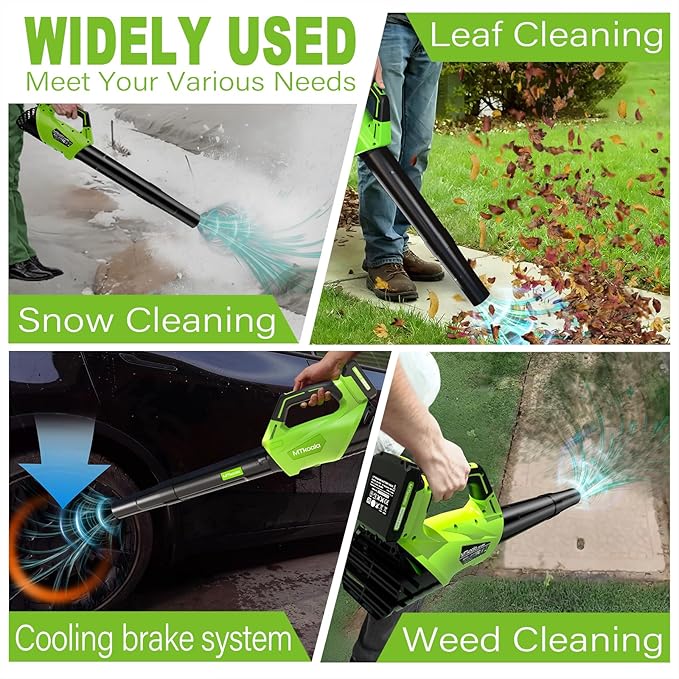 2026 Upgrade Leaf Blower, Leaf Blower Cordless with 2 * 2.6AH Batteries and Fast Charger, 450CFM &150MPH and 2 Speed Mode, Lightweight Electric Leaf Blowers for Lawn,Yard, Leaves, Dust,Snow Care