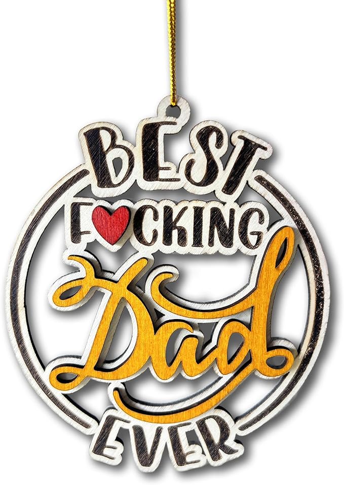 #1 Dad Wooden Christmas Ornament – Best Dad Ever 2025, Father’s Day Tree Décor, Hero Ornament